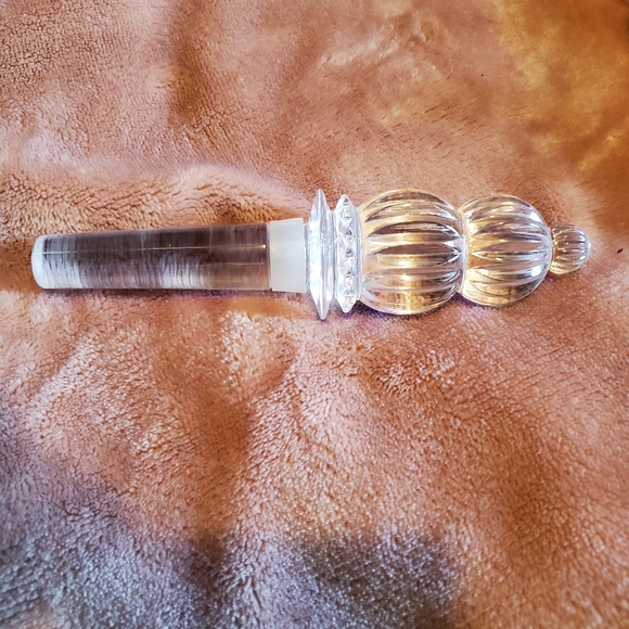 Two Elegant Glass & Silver Wine Bottle Toppers - Picture 3 of 7